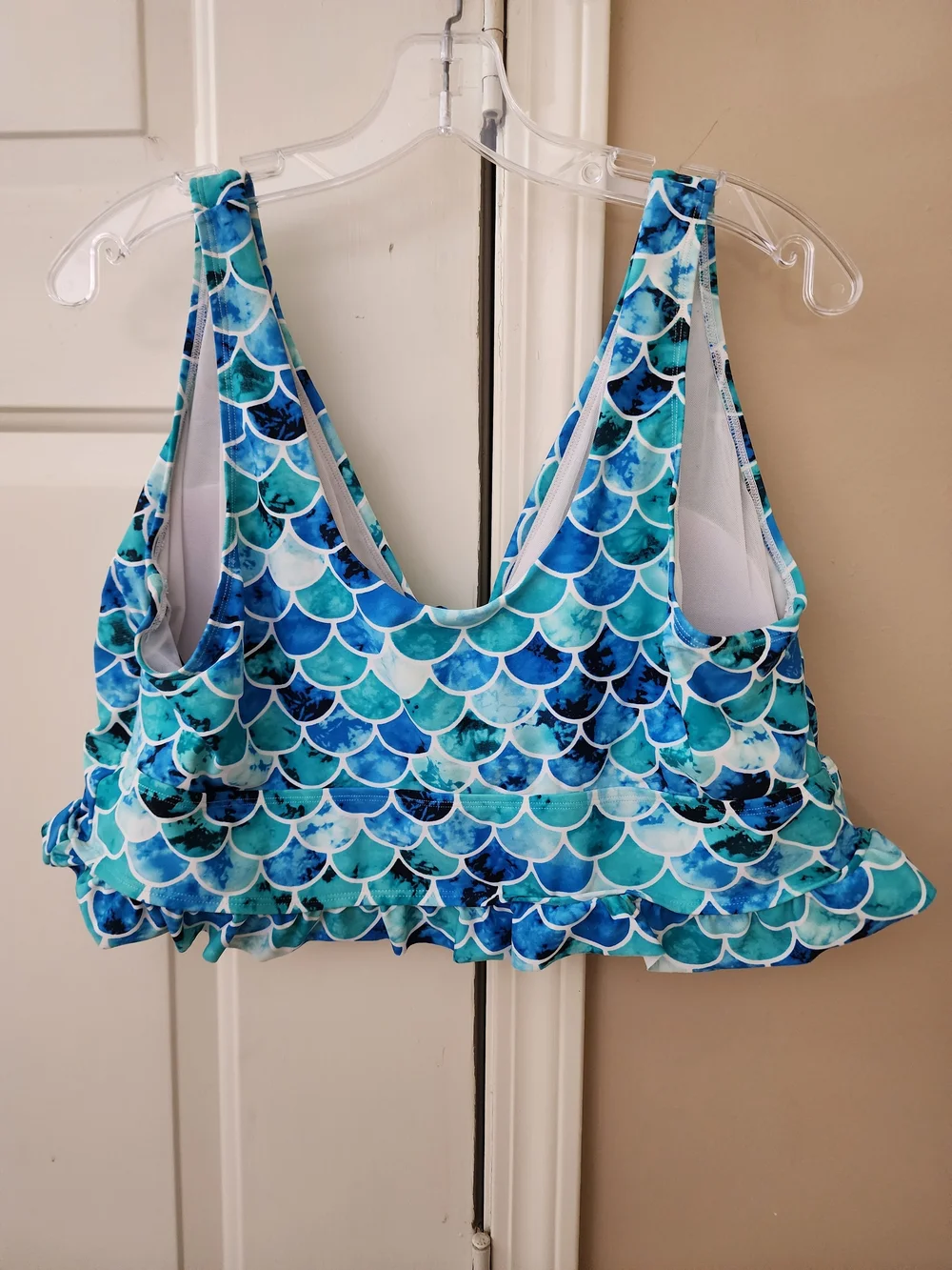 Torrid Blue Teal Mermaid Scale Swimsuit Top 3